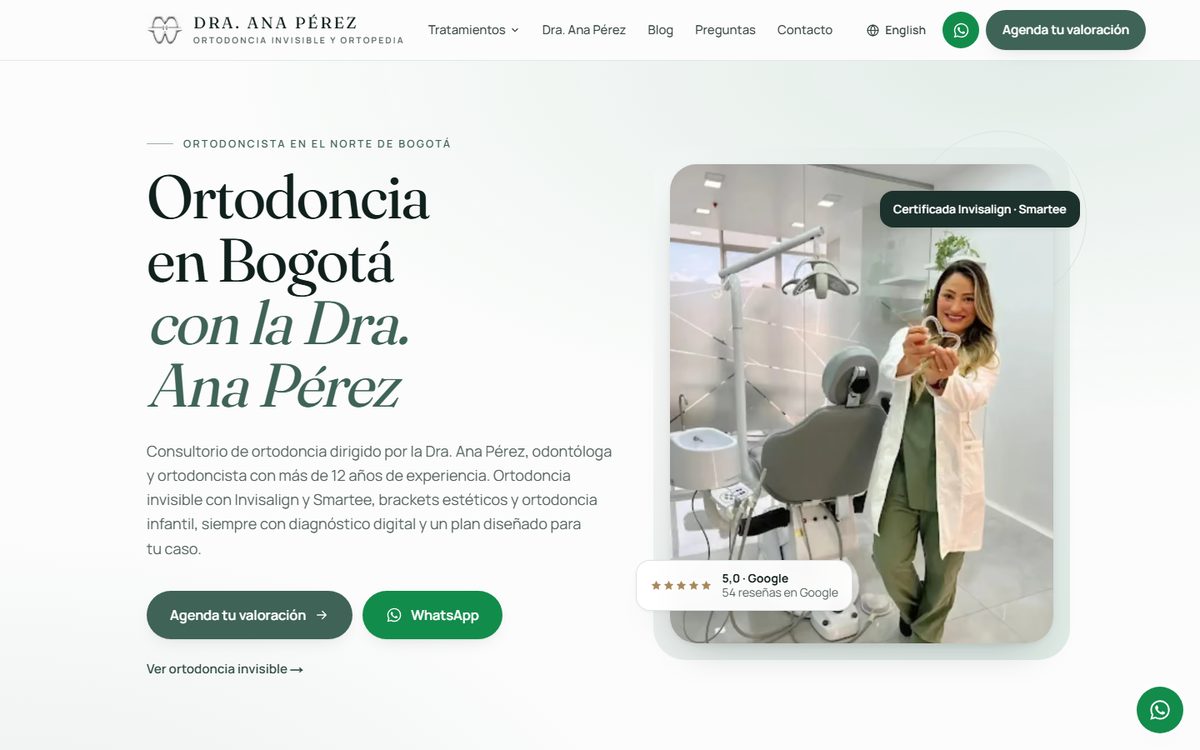 Captura de Dra. Ana Pérez Ortodoncia